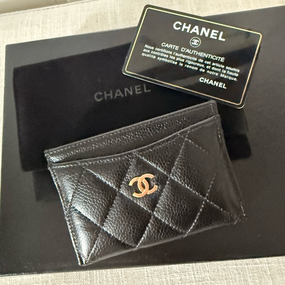 CHANEL Handbags - Chanel Black Caviar Card Holder